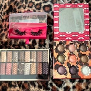 Shimmer eyeshadow, another shimmer eyeshadow eyelashes